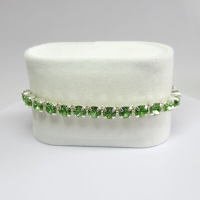 Kristall-Armband „Peridot“ silberfarben