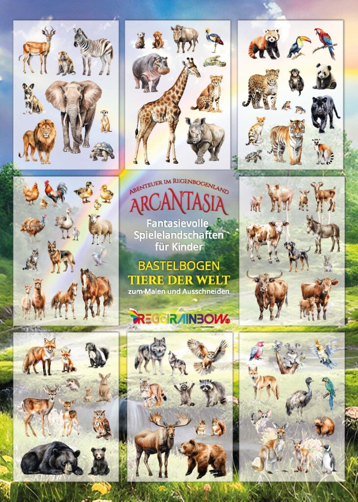 „ARCANTASIA – Tiere der Welt“ Bastelbogen zum Spielebuch