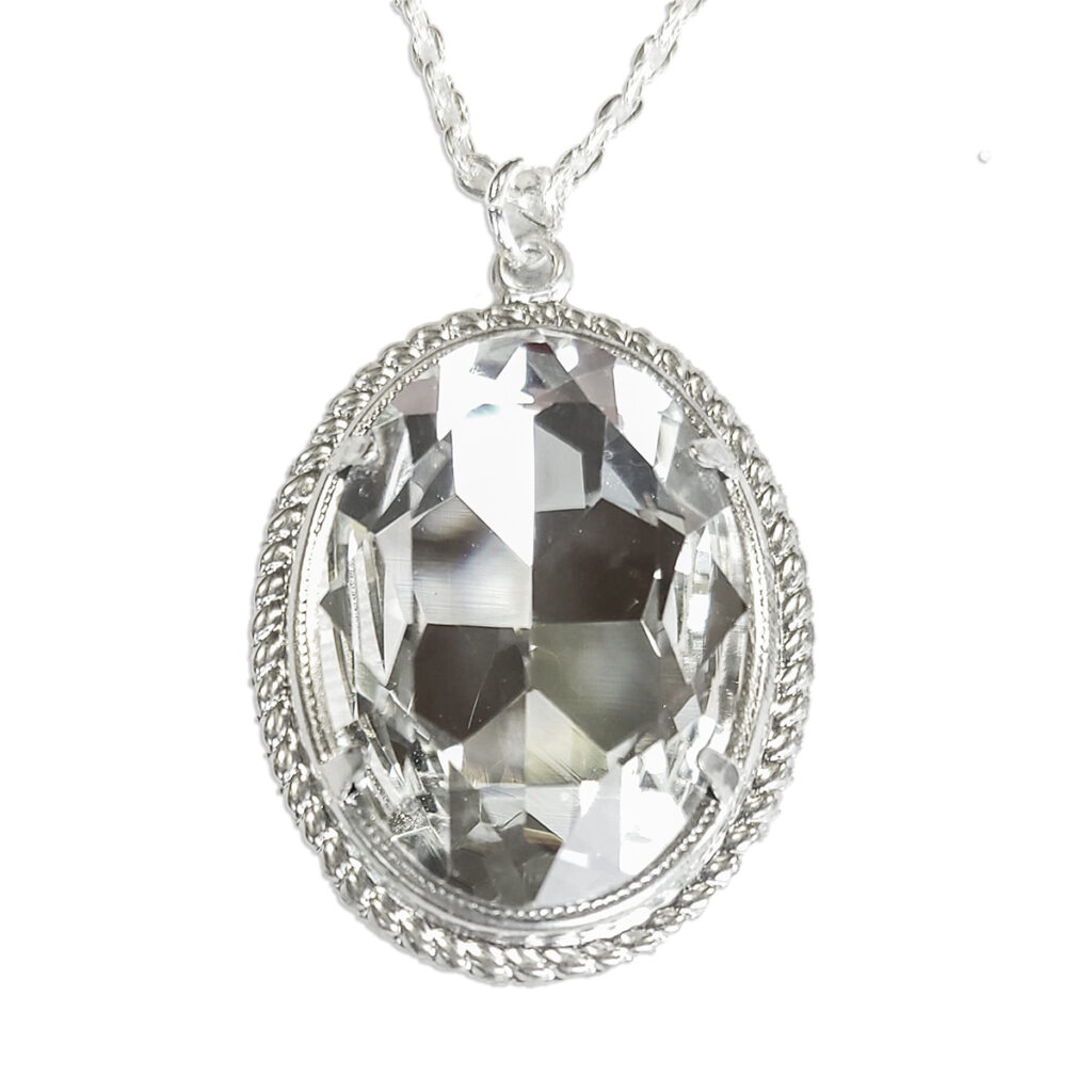 WunschZauber-Medaillon „Bergkristall“ mit Kette in Silber