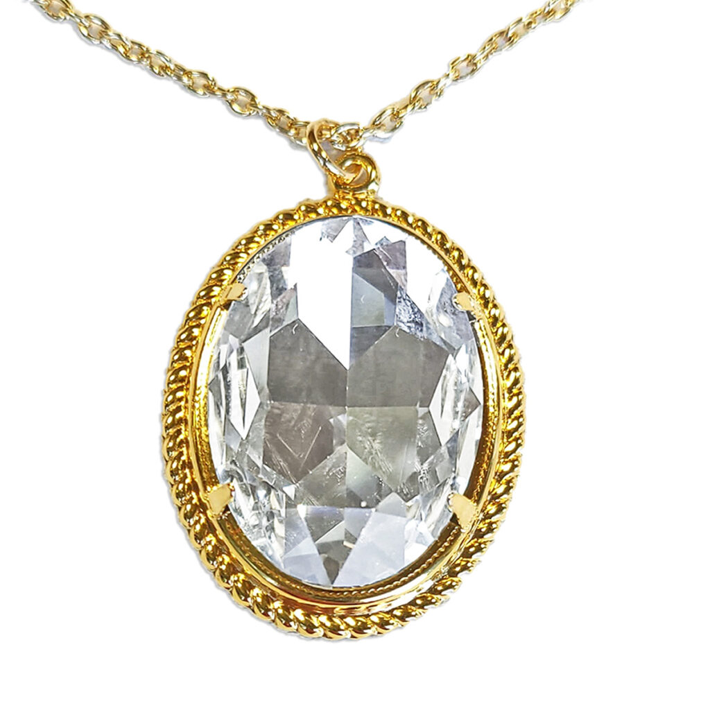 WunschZauber-Medaillon „Bergkristall“ mit Kette in Gold