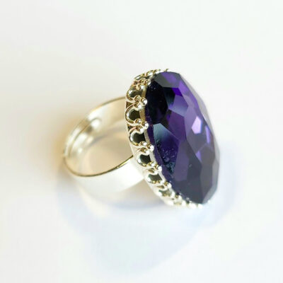 Wunsch-Ring „Amethyst“ silberfarben